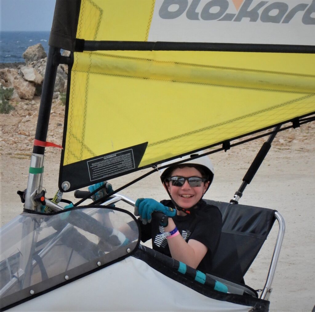 Kart doble de vela en tierra para niños de 3 a 8 años (Bonaire)